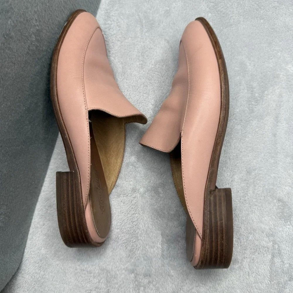 Madewell Frances Loafer Mules Women's 6.5 Blush Pink Leather Backless Flats